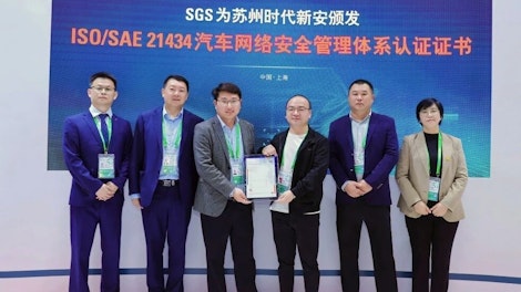 SGS为时代新安颁发ISO/SAE 21434汽车网络安全管理体系认证证书