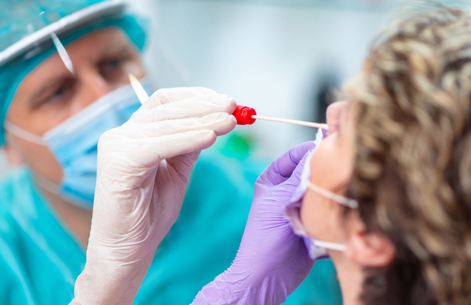 Doctor Taking Nasal Swab Sample Clip