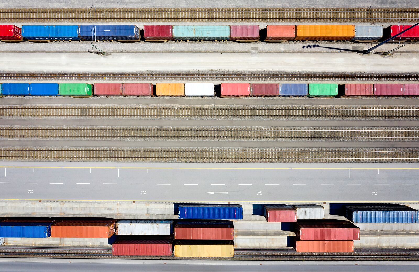 货运列车的俯视图