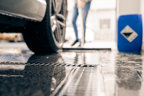 Car Wash Floor Close up