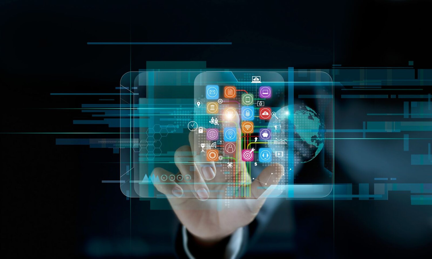 Global Networking Connection on Virtual Screen