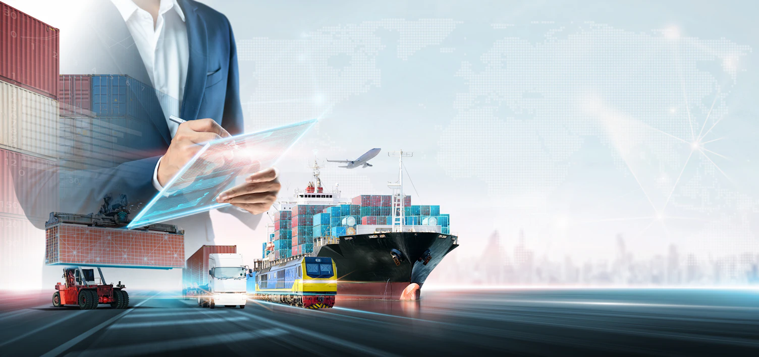 Import Export Business Technology Concept