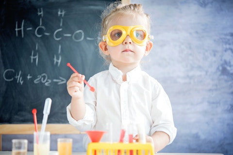 Little Girl Conducting Science Experiment