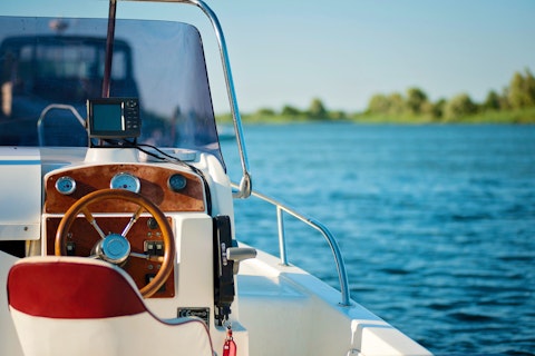 Motorboat on a River