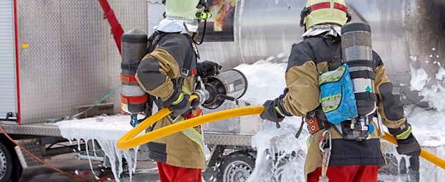 Operation Emergency Firefighters Using Foam