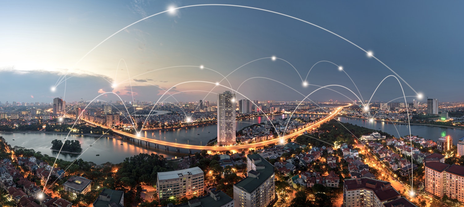 Smart City and Wireless Communication Network Concept