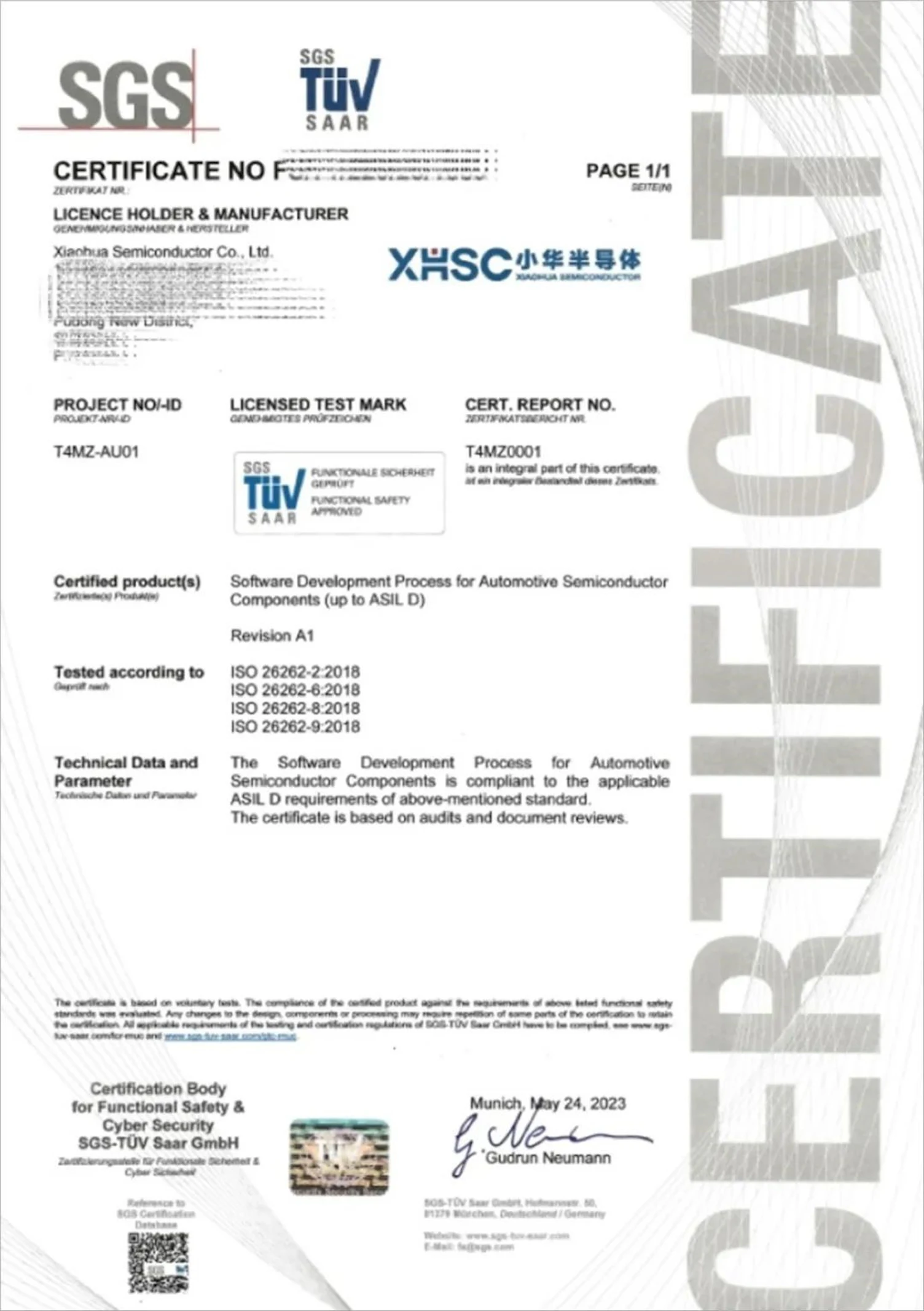 ISO 26262 Certification