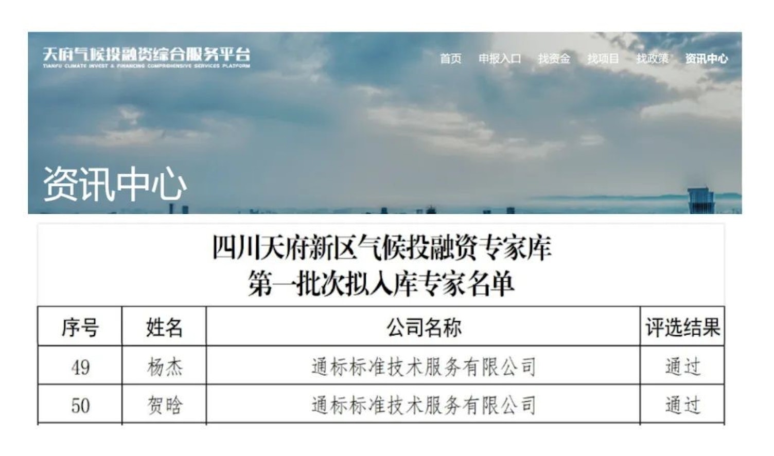SGS专家入选四川天府新区气候投融资专家库第一批次专家名单