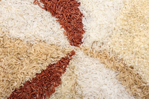 Different Raw Rice as Background