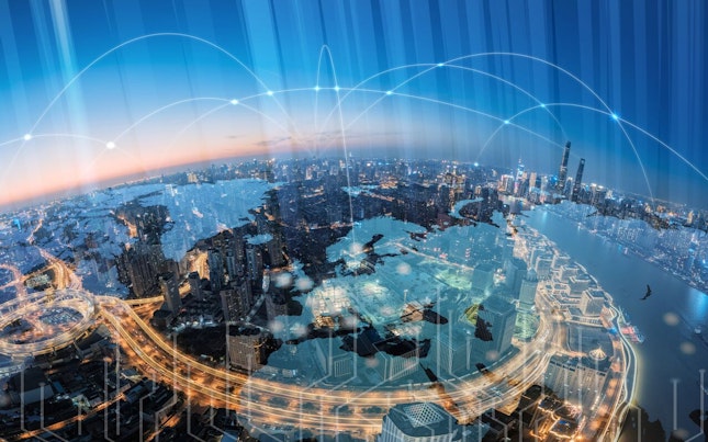 显示连接的世界地图