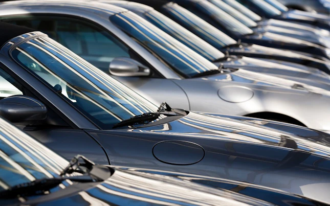 Cars Parked in Line