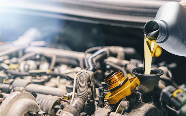 Engine Oil Being Pored