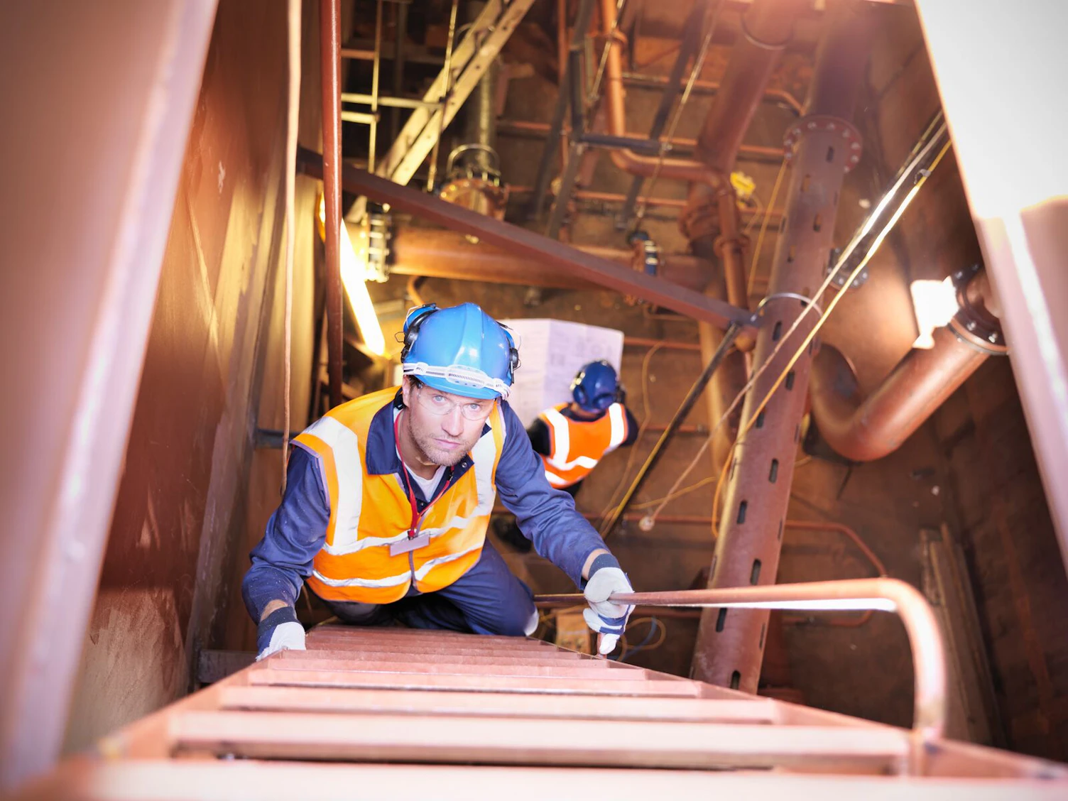 Engineer Working on Pipeline Equipment