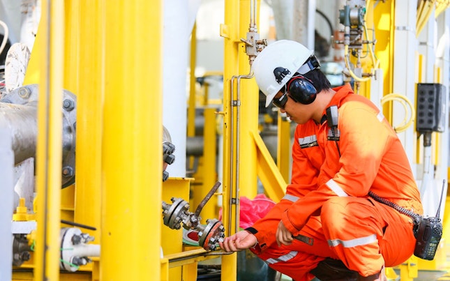 Engineer Working on Pipeline Equipment