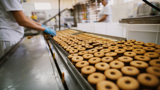 Donuts in factory