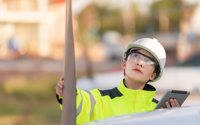 Inspector Auditing the Maintenance of an Aircraft