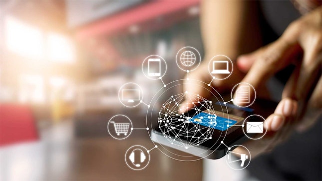 Mobile phone with app hologram
