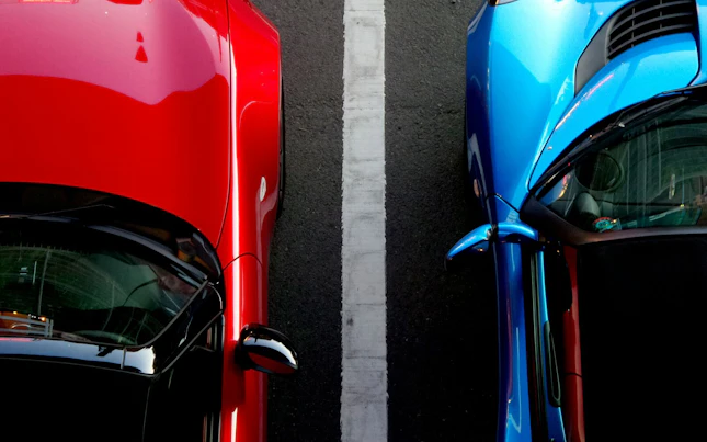 停车场的俯视图